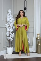 جلابيه ساده بزرار مطرز بالفصوص