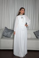 فستان بخام الشيفون وتطريز بالصدر