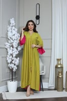 جلابيه ساده بزرار مطرز بالفصوص