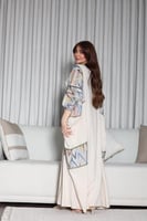 جلابيات لينن تدخيلات خام الزجزاج تطريز بالصدر