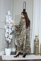 جلابيه ستان نمري بتطريز بالصدر وحزام مخفي