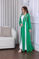 جلابية لينن بتطريز يدوي قطعتين