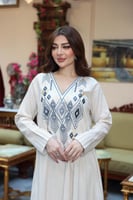 جلابيه لينن بتطريز كمبيوتر