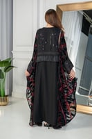 جلابيه مخمل بكلفه بالصدر والاكمام و