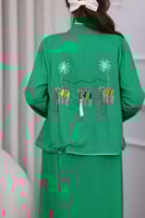 جلابية لينن بتطريز بدوي لليوم الوطني