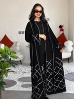 عباية رحيق تطريز ابيض