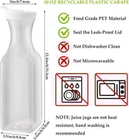 3 قطع من إبريق الماء البلاستيكي سعة 1.5 لتر