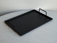 صينية حديد مستطيل أسود