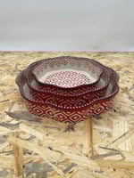 صينية سيراميك منقش احمر (بايركس)