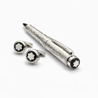 قلم وكبك مونت بلانك فضي