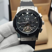 ساعة هوبلت رجالية اتوماتيك جلد اسود