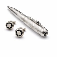 قلم وكبك ماركة مونت بلانك فضي