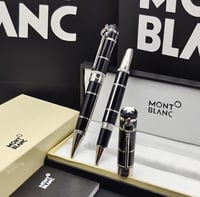 قلم مونت بلانك اسود فضي