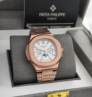 ساعة باتك فلب رجالي اتوماتيك ذهبي ميناء ابيض