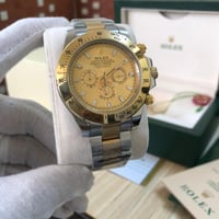 ساعة رولكس رجالي فضي ذهبي ميناء ذهبي