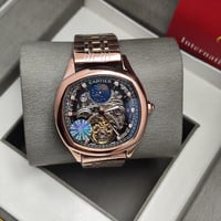 ساعة كارتير رجالية لون زهري ميناء اسود