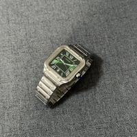 ساعة كارتير سانتوس رجالية ميناء اخضر