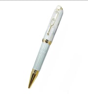 قلم مونت بلانك ابيض ذهبي