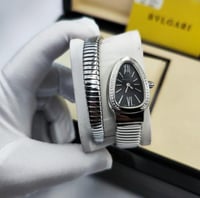 ساعة بلغاري نسائية فضي فصوص