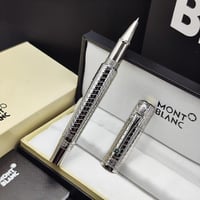 قلم ماركة مونت بلانك فضي غطاء