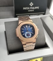 ساعة باتك فلب رجالي اتوماتيك ذهبي ميناء ازرق