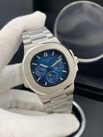 ساعة رجالي باتك فلب اتوماتيك فضي ميناء ازرق