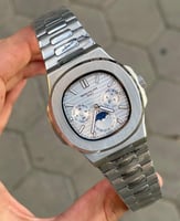 ساعة باتك فلب اتوماتيك رجالي فضي ميناء ابيض