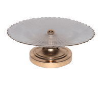 صحن تقديم زجاج بقاعدة