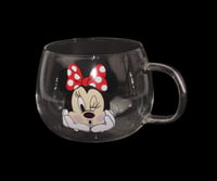 كوب زجاج شفاف بشخصية كرتونية