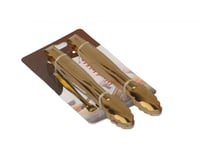 طقم ملقاط ستيل ذهبي - حبتين