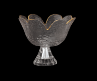 صحن تقديم زجاجي فاخر مزود بقاعدة