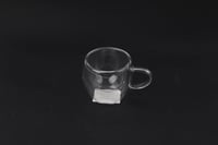 فنجان زجاج دبل بيد ( 6 سم )