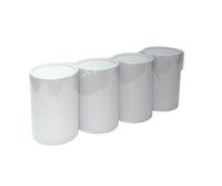 علب مناديل اسطوانية ميني لون ابيض - 4 حبات