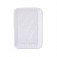 صحون بلاستيك بيضاء مستطيلة مقاس 3 ( 50 صحن )