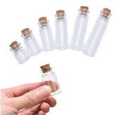 قوارير توزيعات زجاجية مع سدادات خشبية ( 12 حبة )