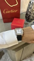 ساعه كارتير سانتوس جلد اسود