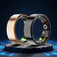خاتم ذكي معدني مع جهاز مراقبة الصحة