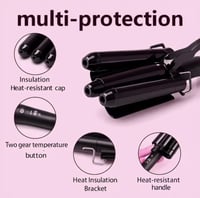 IRUIBEAUTY مكواة تجعيد الشعر السيراميك الثلاثي الع...