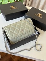 حقيبة شانيل وردي /جملي /سلفر