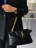 حقيبة سان لوران شعار لوقو ذهبي