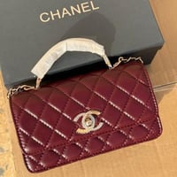 حقيبه شانيل برغندي فصوص مستر