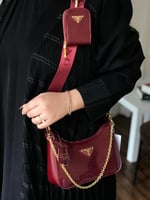 حقيبة برادا عنابي برغندي مستر