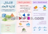 مطوية الأشكال ثلاثية الأبعاد - رياضيات الصف الرابع...