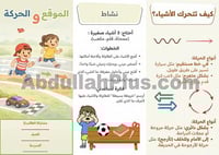 مطوية الموقع والحركة - علوم أول ابتدائي (الفصل الث...