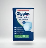 حفاضات جيجلز كلوت للكبار مقاس متوسط – 30 قطعة مع م...