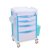 عربة أدوية طبية - 4 أدراج مع قفل أمان
