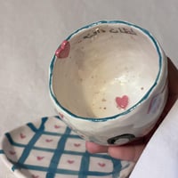 كوب + صحن بعبارة : ( لحضات دافئة )