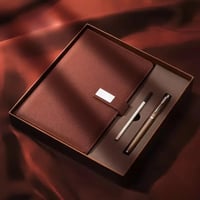 مجموعة هدايا مكتبية فاخرة: دفتر ملاحظات A5 قلم - ق...