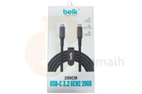 كابل USB-C 3.2 GEN2 100W 20GB من بيلك - 2 متر