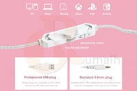 سماعة راس اونيكوما للالعاب ابيض و وردي - ONIKUMA X...